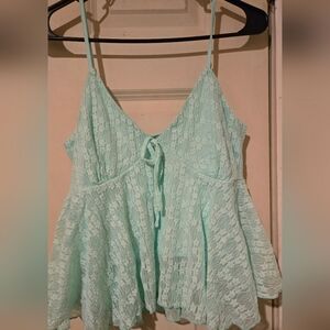 Francesca's Collections Light Green Lace Camisole